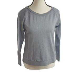 Banana Republic Womens Size S Gray Long Sleeve Pullover Crew Neck Top Silk